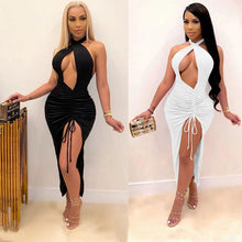 Load image into Gallery viewer, Sexy Slim Pleated High Slit Dress
