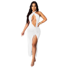 Load image into Gallery viewer, Sexy Slim Pleated High Slit Dress
