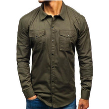 Load image into Gallery viewer, Men Autumn Winter Long Sleeve Blouse Man Cotton Shirt
