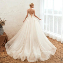 Load image into Gallery viewer, Starry Sky Luxury ig Tail Is Thin Baeakless Dream Master Wedding Dress
