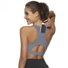 Load image into Gallery viewer, Women’s Pocket Sports Bra – Supportive Workout Bra with Phone Pocket
