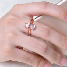 Load image into Gallery viewer, Rose Gold Plated Crystal Cute Animal Cat Ring Hibiscus Stone Crystal Diamond Ring Women Party Jewelry For Pet Lovers
