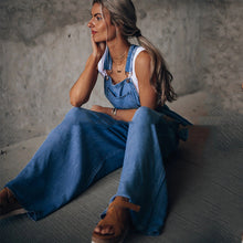 Load image into Gallery viewer, Women’s wide leg denim overalls

