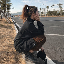 Load image into Gallery viewer, Women's Oversized Washed Denim Jacket – Hooded Loose Korean Style
