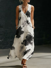 Load image into Gallery viewer, Women's V-Neck Diagonal Button Placket Cotton-Linen Shirt &amp; Wide-Leg Pants Set
