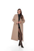 Load image into Gallery viewer, Ellis Tailored Cashmere Wool Coat in Beige
