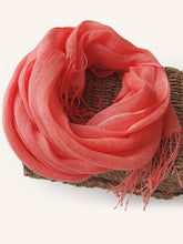 Load image into Gallery viewer, 100% Linen Lightweight Solid Color Scarf BIANCA

