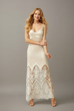 Load image into Gallery viewer, Chantilly Lace Long Robe with Silky Satin Lace Nightgown - next day shipping
