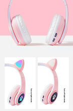 Load image into Gallery viewer, Interesting New Kids Headphones Wireless Bluetooth In Cat Ears Headphones Style With Noise Reduction Live Breathing Lights Glare and LED Lights
