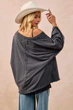 Load image into Gallery viewer, BiBi Mineral Washed French Terry Oversized Sweatshirt
