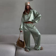 Load image into Gallery viewer, Satin Wide-Leg Two-Piece Set
