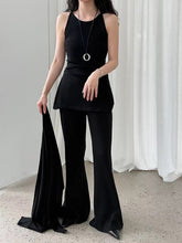 Load image into Gallery viewer, Urban Cape Shawl +Camisole + High Waist Flared Pants 3-Pieces Suit
