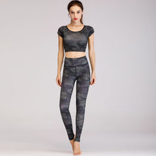 Load image into Gallery viewer, Printed navel short-sleeved quick-drying dance dress
