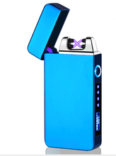 Load image into Gallery viewer, Lighter - Electric Lighter Modern Metal Windproof Double ARC Plasma Lighter USB Rechargeable with Battery Indicator
