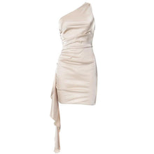 Load image into Gallery viewer, One-shoulder Sleeveless Mini Dress Sexy Slim Backless Skirt Party Wedding Dresses Womens Clothing
