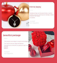 Load image into Gallery viewer, Valentine's Day Soap Rose Gift Box - Crystal Pendant Necklace Set
