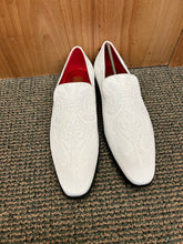 Load image into Gallery viewer, After Midnight White Floral Suede-like Men’s Smoking Red Bottom Prom Dress Shoes Style # 7017
