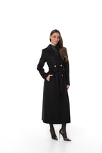 Load image into Gallery viewer, Vivian Tailored Cashmere Wool Coat in Black

