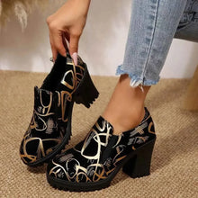 Load image into Gallery viewer, Stylish Round Toe Block : Heels Pumps
