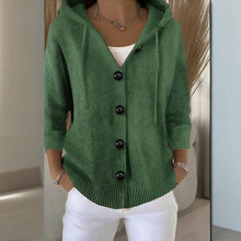 Load image into Gallery viewer, Women’s Button-Down Hoodie Cardigan Sweater Coat
