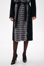 Load image into Gallery viewer, Genuine Silver Fox Virgin Wool Wrap Coat in Black
