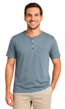 Load image into Gallery viewer, Men's Short Sleeve Henley Relaxed Fit Shirt with Pocket
