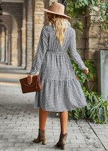 Load image into Gallery viewer, Gingham long sleeve dress
