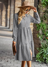Load image into Gallery viewer, Gingham long sleeve dress
