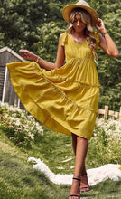 Load image into Gallery viewer, Tiered V neck dress with ties
