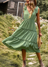 Load image into Gallery viewer, Tiered V neck dress with ties

