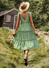 Load image into Gallery viewer, Tiered V neck dress with ties
