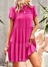 Load image into Gallery viewer, Smocked tiered mini dress

