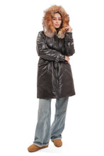 Load image into Gallery viewer, Genuine Fox Fur Trim Mid Length Coat
