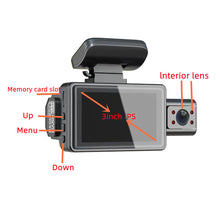 Load image into Gallery viewer, 3-Inch Dual Lens Car Dash Cam - Your Ultimate Vehicle Guardian
