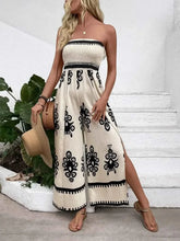 Load image into Gallery viewer, Smocked Printed : Wide Leg Jumpsuit
