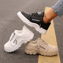 Load image into Gallery viewer, Women’s Lace‑Up Side‑Zipper Sports Sneakers
