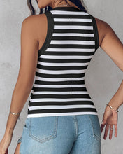 Load image into Gallery viewer, Women's Slim Striped Vest with Bralette – Chic Sleeveless Tank Top
