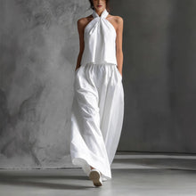 Load image into Gallery viewer, Loose-Fitting Sleeveless Top and Wide-Leg Pants Two-Piece Set.
