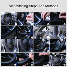 Load image into Gallery viewer, Genuine Leather Car Steering Wheel Cover Soft Anti slip Steering-Wheel Braid Cowhide Braid With Needles Thread Leather Steering Wheel Cover Heavy Duty Pure Cowhide Steering Wheel Cover, Genuine Leather Steering Wheel Cover (Copy)
