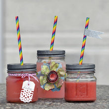Load image into Gallery viewer, Rainbow Paper Straws for Wedding Party Summmer Party Beach Cocktail Baby Shower Biodegradable Drinking Straws Box of 100
