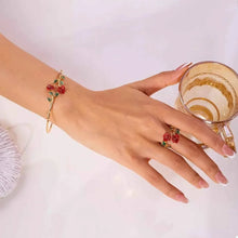 Load image into Gallery viewer, Rose Bypass Ring and Bracelet Jewelry Set
