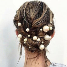 Load image into Gallery viewer, 18pcs/lot Big Small Pearl Hair Stick Set  Sweet U Shape Hair Clip Hairpin Wedding Bride Headdress Wedding Hair Accessories for Brides and Bridesmaids
