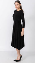Load image into Gallery viewer, Tiered Drawstring Dress - Black
