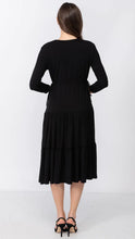 Load image into Gallery viewer, Tiered Drawstring Dress - Black
