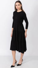 Load image into Gallery viewer, Tiered Drawstring Dress - Black
