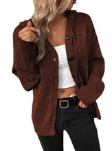 Load image into Gallery viewer, Button front hooded cardigan
