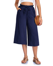 Load image into Gallery viewer, Women’s Elastic Cropped Wide-Leg Pants
