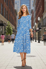 Load image into Gallery viewer, Women’s Floral Patchwork Three-Quarter Sleeve Dress
