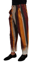 Load image into Gallery viewer, Dolce &amp; Gabbana Multicolor Striped Cotton Tapered Trouser Pants

