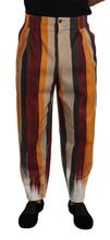 Load image into Gallery viewer, Dolce &amp; Gabbana Multicolor Striped Cotton Tapered Trouser Pants
